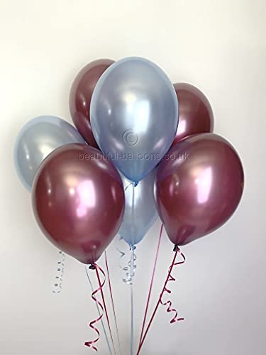 Beautiful Balloons Claret and Pale blue football shade latex balloon pack x 30 on prime