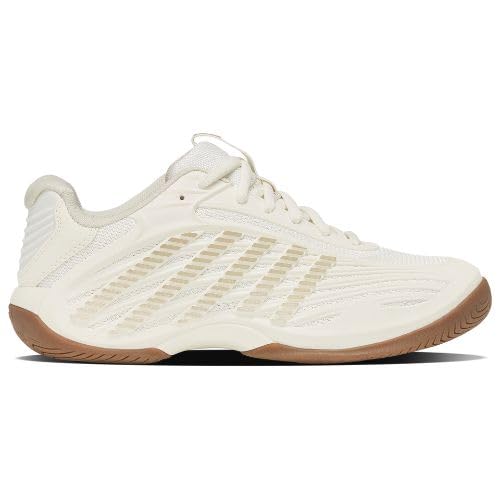 K-Swiss ���f�B�[�X Hypercourt Express 3 �C���h�A�e�j�X�V���[�Y(�O���[�g/�z���C�g�L���b�v�O���[), Egret/Whitecap Gray, 9.5 Big Kid