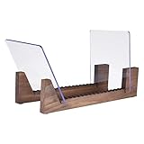  WANGW Schallplattenständer - Vinyl Schallplatten Halter Aus Holz, Mit Robustem Transparentem Acrylhalter, Für Bis Zu 34 LP\'s Und Singles