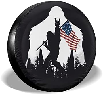 Siski American Flag Camping Spare Tire Cover Wheel Protectors Weatherproof Universal for Trailer Rv SUV Truck Camper Travel(15" fits for tire Diameter 70-75cm/27.5-29.5in)