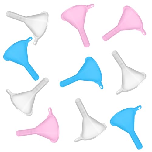 Andibro - Andibro Petit entonnoir en plastique, 10 pièces, mini entonnoir pour remplir les bouteilles, verres, parfums, poudres, huiles essentielles, shampoing, sable, bouteilles de laboratoire