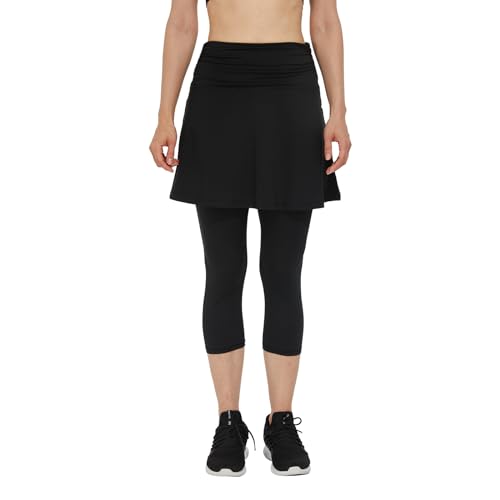Westkun Damen Leggings Mit Rock - 2-in-1 Sport Hose Für Yoga & Fitness