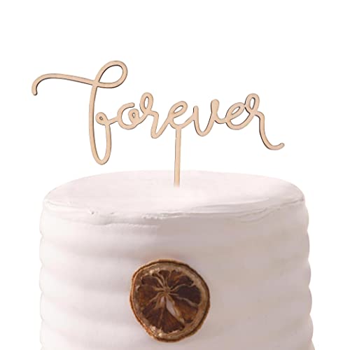 Forever Cake Topper Hand Lettered By Letters To You - Wedding Smash Cake Topper, Wood Birthday Decoration For Photo Booth Props, Bohemiar Cake Decorating Supplies, Party Table Decor,Wedding Party (Wood Forever Cake Topper) #TOP4