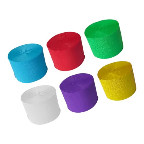 Operitacx Crepe Paper Rolls 6 Pack for Boys and Party Decorations Versatile DIY Craft Supplies