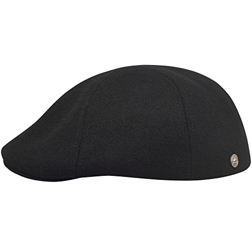 Sterkowski Rusty | Gorro de Pico de Pato de Lana para Hombre y Mujer | Gatsby Ivy Irish Hat Newsboy Boina Gorras Gorra Plana de Invierno Gorra de Conducción de Hiedra Irlandesa 58 cm Negro