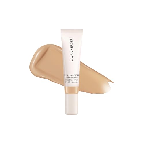 Laura Mercier Tinted Moisturizer Natural Dewy with SPF 30, 24HR+ Hydration & Longwear, Sheer to Light, Buildable Coverage, Dewy Finish, Improve Skin Tone and Texture, Skin Tint, 2N Maple Mini Size