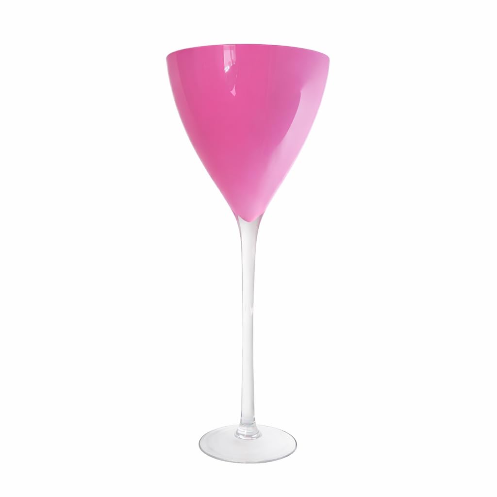 Floralcraft® Pink Styly Martini Vase 70cm – Flared Glass Cocktail Vase for Wedding Centrepieces, Home Décor & Event Styling