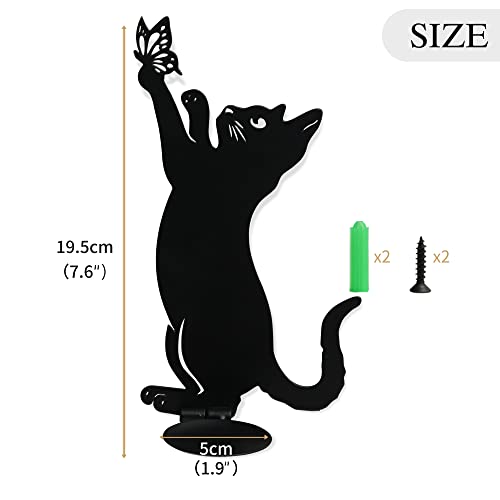 Kobjoy 2Pcs Mini Metal Cat Home Décor, Wall Candle Sconces For Pillar Candles, Candle Holder For Wall, Candlestick For Entrance, Black Funny Cat Gifts For Lovers (Black 2 Cat Holder) #TOP1
