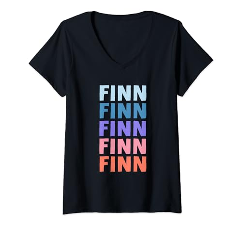 Mujer Nombre de regalo divertido Finn personalizado primer nombre Camiseta Cuello V