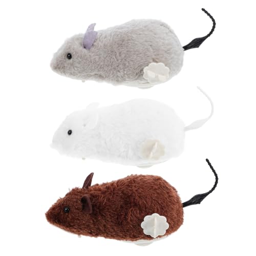 GANAZONO 3pezzi Giocattolo Molla Forma Di Topo Per Gatti Topo Peluche Realistico Per Gioco Interattivo Stimola Istinto Naturale Di Dei Gatti Giocattoli Resistenti e Divertenti Per