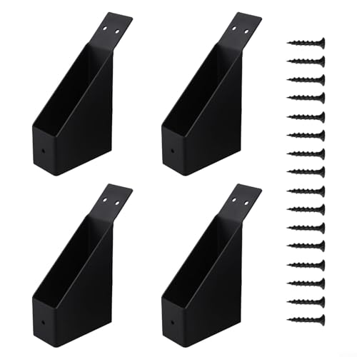 Niceminiwall Heavy Duty Pergola Brackets 45 Degree Angle Support Connectors for 2x4 Wood Posts - Iron Construction with Black Coating, 2-Pack or 4-Pack Included(4pcs)