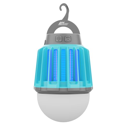 Wisely Bug Zapper Outdoor Cordless, Electric Mosquito Zapper with LED Blue Light, 2 in 1 Portable & Rechargeable Bug Zapper Indoor, Wireless Hanging Fly Zapper for Camping Patio, Home, Oceanblue