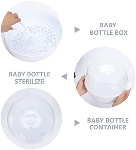 Kisangel Container Draining Bottle Steam Holder Storage Pacifier Breastfeeding Sterilizer for Steamer Baby Case Multi-use Microwave