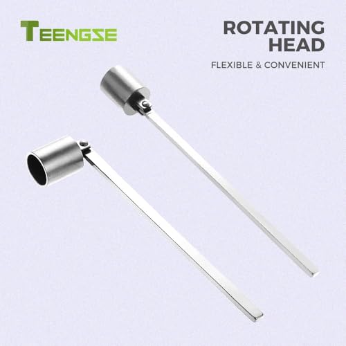 Ninoclar Kerzenlöscher, Edelstahl-Kerzenlöscher-Dochtlöscher-Zubehör mit langem Griff, Kerzenlöscher für die meisten Kerzen, Schwarz (Silber)