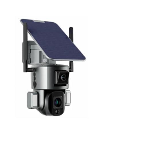 Camara Vigilancia, 8MP 4G Solar Camera Wireless 4K Dual Lens 4X 10X Solar Panel Human Detection PTZ Surveillance Outdoor IP Cameras Wireless,Seguridad,...