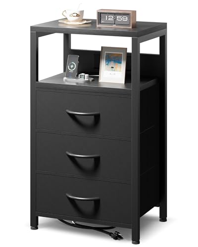 Lazzanto NightStand Bedside Charging Table Bedroom - Night Stand with