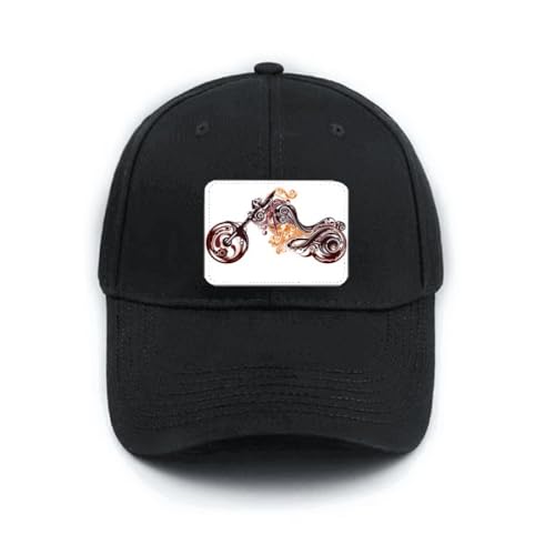 Casquette de baseball noire moto colorée ajustable chapeau de soleil urbain streetwear original
