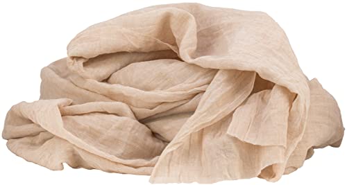 100%Mosel Musselin Dekostoff, in Natural Beige (48 cm x 5 m), 66 g/m², sehr dünner Tischläufer, zarte Tischdeko für Geburtstage & Hochzeiten, Tischband als Bunte Dekoration zu besonderen Anlässen