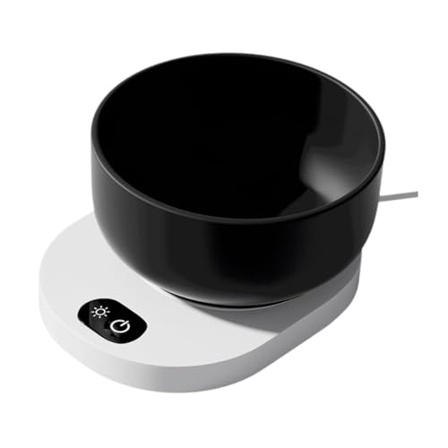 mophrati Comedero térmico de Invierno para Mascotas, para Exteriores, con calefacción para Mayor Comodidad y Seguridad, con Temperatura Ajustable y Recargable por USB.