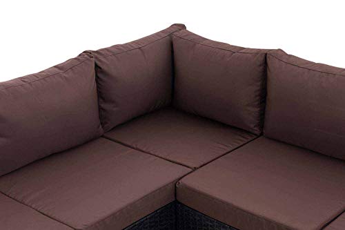 CLP Polyrattan Lounge-Set Genero l Garten-Set Mit 5 Sitzplätzen l Komplett-Set: 3er Sofa + 2er Sofa + Tisch I Garnitur… – Bild 5