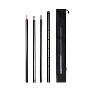 OMUKY Aarceaux de Tente en Aluminium Réglable Mât de Bâche 220 à 286mm Barre de Support pour Voile d’Ombrage