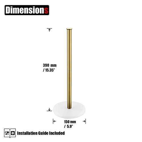 Jqk Toilet Paper Storage Stand White Gold, 304 Stainless Steel Tissue Reserve Holder Dispenser For Bathroom, Brushed Gold, Tps180-Wg #TOP1