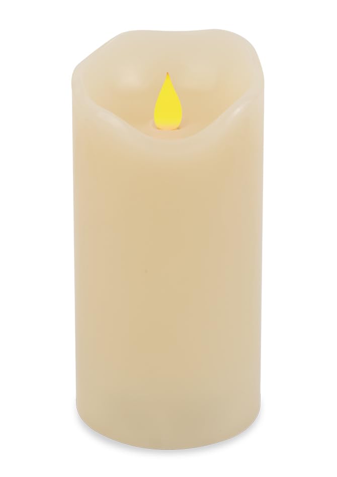 Glowing Creations Flameless Candle – 3x6 Real Wax White Pillar Candle of 1, Battery Operated Candle with Timer, Electric Candles with Flickering Flame, Fake Candle, Battery Candle, velas artificiales