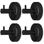 Menbyci 4Pcs Black Suction Cup Towel Hooks, Stainless Steel Bathroom Shower Hooks, Wreath Hanger Hooks, No Drill Heavy-Duty Coat Robe Wall Hooks, Vacuum Suction Hooks for Glass Mirror Smooth Surface