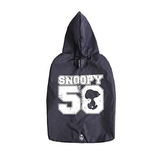 Capa de Chuva Zooz Pets Snoopy Preta para Cães - Tamanho P