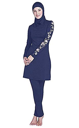 YEESAM Muslim Swimsuits for Women, Full Body Islamic Burkini Modest Swimwear (Navy Blue, Asia 2XL (Ref. US Size 10-12)) YEESAM Muslim Swimsuits for Women, Full Body Islamic Burkini Modest Swimwear (Navy Blue, Asia 2XL (Ref. US Size 10-12))
