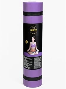 BSFIT Esterilla Yoga Antideslizante | Colchoneta de Gimnasia y Pilates para Fitness | Ligera y Portátil, Entrenamiento en Casa, Gimnasio o Camping | (4MM)