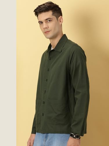 Image of Thomas Scott Men's | Solid | Full Sleeve | Regular Fit | 100% Cotton | Double Pocket | Spread Collar | Casual Shirt