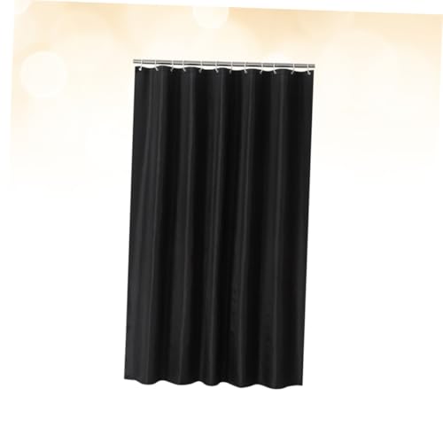 Rideau de douche en polyester noir résistant à œillets métalliques chic - 4
