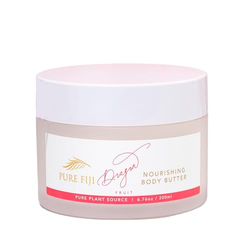 PURE FIJI Body Butter - Moisturizer Body Butter Cream - Face Cream and Body Lotion for Dry Skin with Natural Oils & Vitamin E, Body Butter For Women for Men, Dragon Fruit, 6.7 Oz