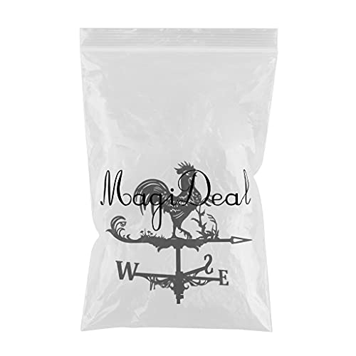 Fakeme Decorative Wind Vane Weather Vane Garden Mount Yard Stake, Stainless Steel Rooster Weather Vane Farm Durable Scene - Black #TOP1