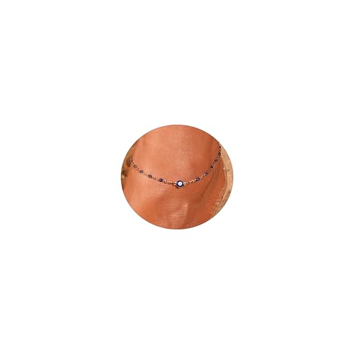 Image of Anklets for Women 18K Gold Plated Anklets Waterproof Ankle Bracelets for Women Silver Ankle Bracelet Cross Satellite Gold Beads Herringbone Tennis Crystal Evil Eye Beach Anklets Dainty Jewelry Gift