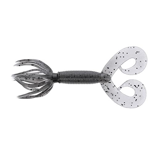 Yamamoto 97-10-150 Double Tail Hula Grub, 5"", 10pk, Smoke with Large, Multi