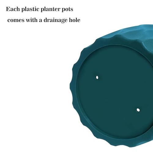 Image of Sulfar Plastic Round Flower Pots for Home Planters, Terrace, Garden Etc Suitable for Home Indoor & Outdoor Gardening Plants (Multicolor) Pack of 5
