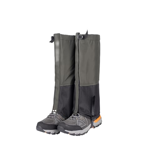 HEVOY Weed Eating Leg Guards, Waterproof Lawn Trimming Care Leg Protection, Men and Women Snow Boot Gaiters for Hiking, Walking, Hunting, Backpacking and Outdoor Climbing (Army Green, L)