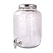 Tarro dispensador de bebidas de vidrio con grifo 4 litros. Bote dispensador, botella con grifo, garrafa, jarra de cristal con grifo 25 x 15 cm