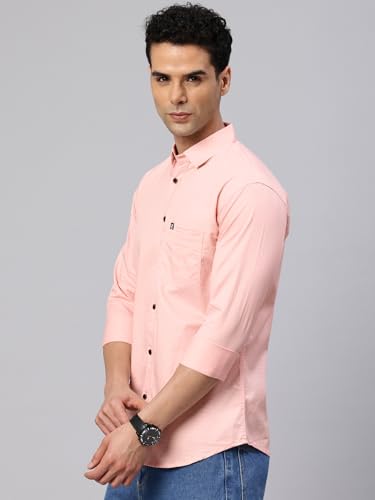 Image of Majestic Man Comfort Slim Fit Solid Pure Cotton Casual Shirt