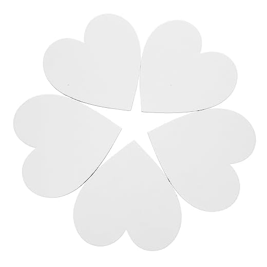 Healifty 5 tableros de panel de lona en forma de corazón para pintar el dibujo decoraciones del hogar 15 x 15 cm