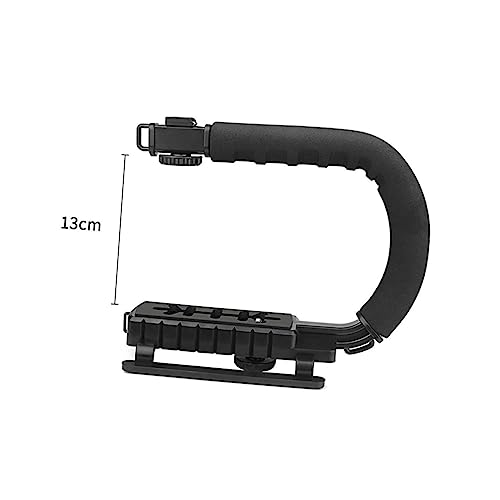 Image of U Shaped DV Stabilizer Bracket with Three Hot Shoe ABS Black Handle