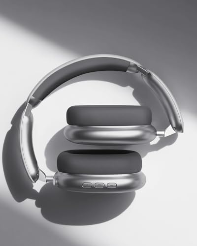 Image of Wentronic Y02 Active Noise Cancelling Headphones, Wireless Over-Ear Bluetooth 5.4 Headphones with Microphone, 60H Playtime, Hi-Res Audio, Big Bass, Foldable Lightweight for Travel Home Office, Grey