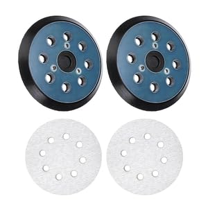 2 PCS 5 Inch Orbital Sander Backing Pad – 8 Hole Hook and Loop Replacement Base – Rubber Sanding Pad for 125 mm Random Orbital Sanders