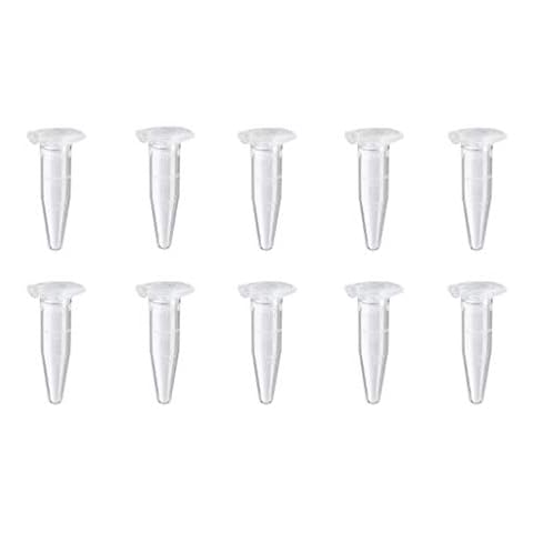 GEO-VERSAND Unisex - Adults 10 Globuli Container Mini Geocaching Tube Small 1.5ml Centrifugal Jar Geocache, Clear, 4cm Cover