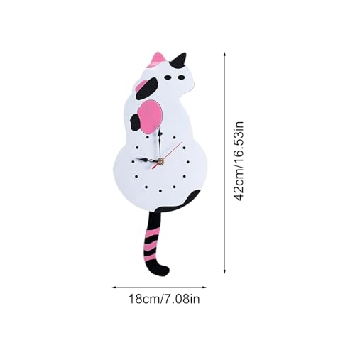 Horloge murale chat silencieuse avec sa queue qui oscille pour décorer le salon