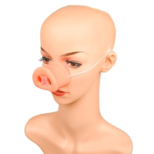 POFET 4pcs Pig Nose Costume Accessories, Pig Nose Novelty Costume Suitable with Elastic Band for Halloween Role Playing Animal Theme Party