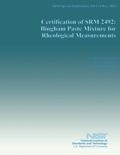 NIST Special Publication 260-174 Rev. 2012: Certification of SRM 2592: Bingham Paste Mixture for Rheological Measurements