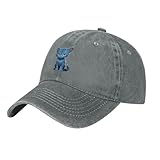 Casquette de baseball grise pour adulte YYHWHJDE Schtroumpf Imprimé chaton Matériau du produit : 100 % coton denim lavé est d'épaisseur modérée, et le corps du chapeau est fabriqué en une seule couche de tissu sans doublure